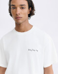 Tričko Thinking MU Long Hug Aaron Tee WHITE