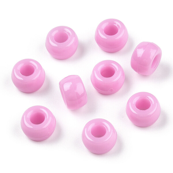 Akrylové korálky - pony beads - světle fialové - 6 x 9 mm - 10 ks