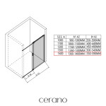 CERANO - Sprchový kout Santoro - pravá - 6 mm - chrom, mléčné sklo - 140x70 - posuvný CER-665851