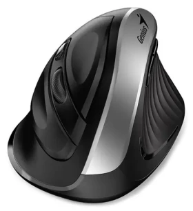 GENIUS Ergo 8250S černo-stříbrná / vertikální bezdrátová myš / 1600 dpi / 6 tlačítek / 2.4GHz (31030031401)