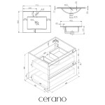 CERANO - Koupelnová skříňka Carole + keramické umyvadlo Todo - dub medový - 71x50x46,5 CER-8050BD82995