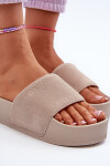 Dámské žabky na platformě z semiše Big Star NN274A671 béžové 41
