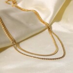 ELENYS Duo – pozlacený náhrdelník 18K žluté zlato Délka náhrdelníku: 40 a 44 cm (+ 5 cm prodloužení)