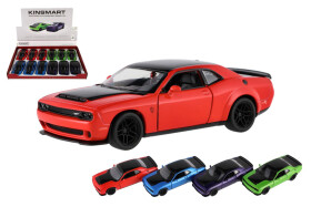 Auto Kinsmart 2023 Dodge Challenger SRT Demon 170 kov/plast 13cm 4barvy na zpětné nat. 12ks v boxu