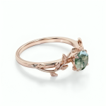 LUNICA Stříbrný prsten MECHOVÝ ACHÁT ROSE GOLD Velikost prstenu: 8 (EU: 57-58) 0687_8