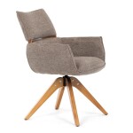 Jídelní židle, hnědá, látka, DCH-D1348 LAN2