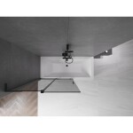 MEXEN/S - Velar L dvoukřídlá posuvná vanová zástěna 110 x 150, grafit, černá 896-110-003-41-70