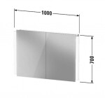 DURAVIT - Ketho.2 Zrcadlová skříňka s LED osvětlením, 70x100x16 cm, 2 dvířka K27137000001000