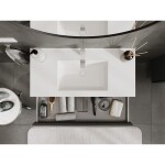 MEXEN/S - Rivel koupelnová skříňka 100 cm s umyvadlem Otis, 1 šuplík, reliéf , grafit mat/bílá mat 91A20-10023-1-BF66-W18M01