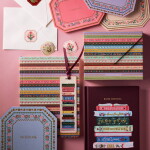 Rifle Paper Co. Vyšívaný linkovaný deník Ladies Night Book Club, červená barva, papír