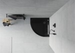 MEXEN/S - Flat sprchová vanička čtvrtkruhová slim 100 x 100, černá + černý sifon 41701010B