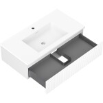 MEXEN/S - Rivel koupelnová skříňka 90 cm s umyvadlem Otis, 1 šuplík, reliéf , bílá mat 91A20-09023-1-BF01-W18M01