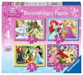 Ravensburger Disney: Princezny 4 v 1 - 12/16/20/24 dílků