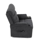 Křeslo polohovací elektrické, 1 motor, šedá látka, bezdrátové nabíjení pro mobilní telefon