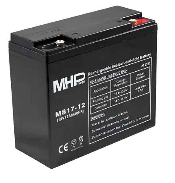 MHPower AGM 12V/17Ah / Olověný akumulátor / VRLA / Terminál T1-M6 (MS17-12)
