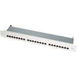 Intellinet 24-Port Cat6a Patchpanel geschirmt 1HE Kabeleinführung 90° abgewinkelt schwarz 24 portů patch panel 483 mm (1