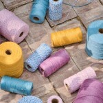 Ib Laursen Jutový provázek Light Blue 100 m, modrá barva, textil