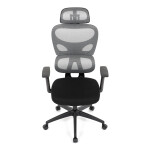 Kancelářská židle, šedá síťovina, černý plast, kolečka na tvrdé podlahy