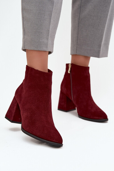 Dámské boty na podpatku se zlatým detailem Čokoládové Zazoo 3128 40