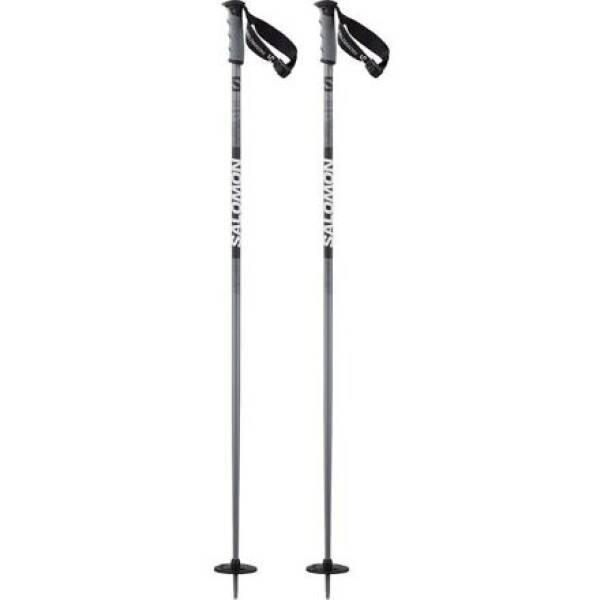 Lyžařské hůlky SALOMON Hacker S3 Black/Steel gray délka hůlek 125cm