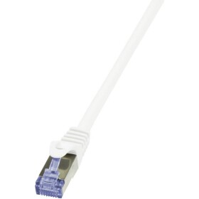 LogiLink CQ4111S RJ45 síťové kabely, propojovací kabely S/FTP 20.00 m bílá pozlacené kontakty, samozhášecí, s ochranou 1 ks