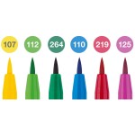 Popisovač Faber-Castell Pitt Artist Pen Brush 6 ks, hrot B, jarní odstíny