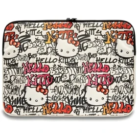 Hello Kitty PU Metal Logo béžová / Pouzdro na notebook / 14" (HKCSZPDGPTE)