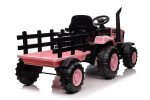 Mamido Dětský elektrický traktor s vlečkou 12V 7Ah růžový
