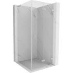 MEXEN/S - Lunar-F L sprchový kout skládací dveře pravá 80 x 80, transparent, nikl kartáčovaný 836L-080-080-97-00-P