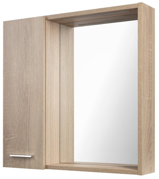 AQUALINE - ZOJA/KERAMIA FRESH STRIP galerka s LED osvětlením, 60x60x14cm, levá, dub platin 45027S
