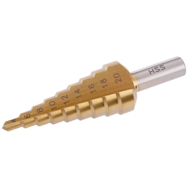 FESTA 20490 Vrták stupňovitý, 4-20mm, 9 stupňů, HSS-TiN