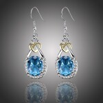 Náušnice Swarovski Elements Santini - Luxus a Elegance - srdíčko, Světle modrá