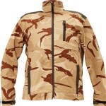 Bunda CRAMBE softshellová béžová camouflage pánská se stojáčkem S béžová camuflage
