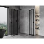 MEXEN/S - Mist Duo sprchový kout dveře křídlové 105 x 70, černý okraj, černá 8A4-105L-070P-70-70