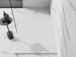 MEXEN/S - Stone+ obdélníková sprchová vanička 160 x 80, bílá, mřížka bílá 44108016-W