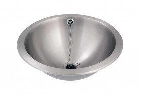 SANELA - Nerezová umyvadla Umyvadlo zápustné, průměr 46 cm, bez otvoru pro baterii, matná nerez SLUN 34