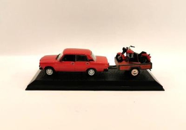 LADA 1500 s přívěsem a motocyklem 1:43