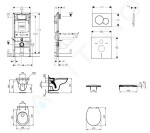 GEBERIT - Duofix Set předstěnové instalace, klozet Alpha se sedátkem, tlačítko Sigma01, matný chrom 111.300.00.5 NR3