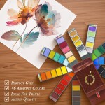 Apolo Arte Apolo Arte, AA-0121, akvarelové barvy v pánvičkách a štětec, cestovní balení, 56 odstínů