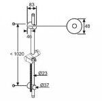 KLUDI - A-Qa Sprchová tyč 1,10 m, chrom 6209505-00