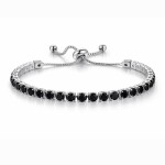 Náramek Swarovski Elements Cianoti Silver Black, Černá 14 cm + 9 cm (prodloužení)