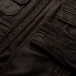 Pánská Kožená Bunda Gary Johnson Brixton Hnědá Velikost: M