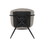 Židle jídelní, béžová látka, černý kov, otočný mechanismus 90°/90° (L/P) - funkce reset