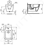 IDEAL STANDARD - Strada II Závěsný bidet s přepadem, otvor pro baterii, s Ideal Plus, bílá T2971MA