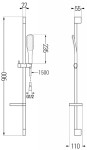 MEXEN/S - DS49 posuvný sprchový set, černá 785494583-75
