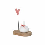 Räder Porcelánová vázička s podtáckem With Love, bílá barva, porcelán