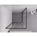 MEXEN/S - Exo čtvercový křídlový sprchový kout 90 x 90, transparent, černá 8110-090-090-70-00