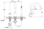 KOHLMAN - 3-otvorová vanová baterie s otočným výtokem QB241A