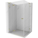 MEXEN/S - Lunar L sprchový kout dveře křídlové levá 85 x 80, transparent, zlato 834L-085-080-50-00-L