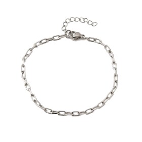 Náramek z nerezové oceli - paperclip chain - platinový - 1 ks